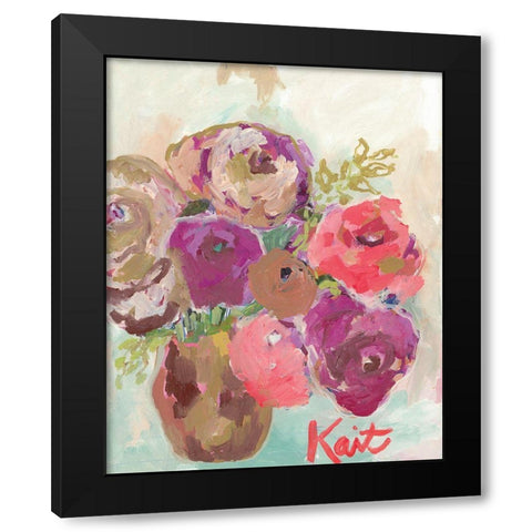 Heart Healing Flowers Black Modern Wood Framed Art Print with Double Matting by Roberts, Kait