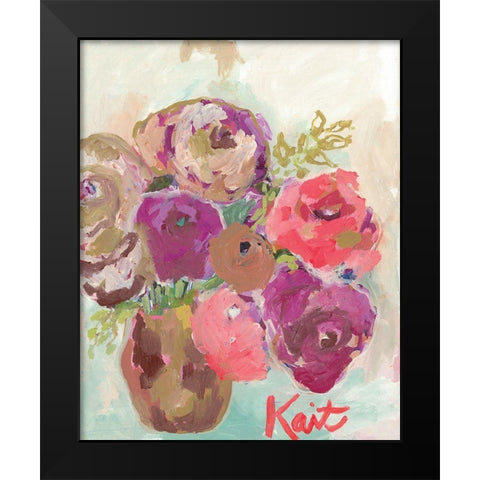 Heart Healing Flowers Black Modern Wood Framed Art Print by Roberts, Kait