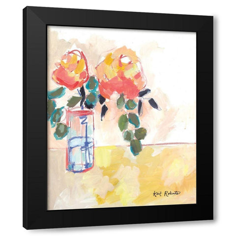 Flowers for Judy Black Modern Wood Framed Art Print with Double Matting by Roberts, Kait