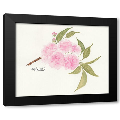 Bashful Blossoms Black Modern Wood Framed Art Print with Double Matting by Sherrill, Kate
