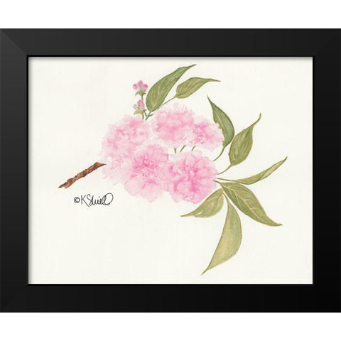 Bashful Blossoms Black Modern Wood Framed Art Print by Sherrill, Kate