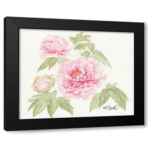Garden Blush Black Modern Wood Framed Art Print by Sherrill, Kate