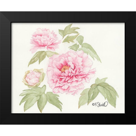 Garden Blush Black Modern Wood Framed Art Print by Sherrill, Kate