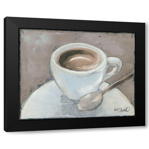 Coffee Break Black Modern Wood Framed Art Print with Double Matting by Sherrill, Kate