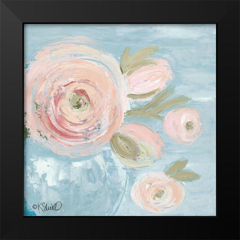 Joyful Blooms Black Modern Wood Framed Art Print by Sherrill, Kate