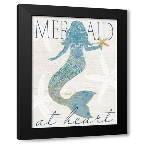 Mermaid at Heart Black Modern Wood Framed Art Print by Sherrill, Kate