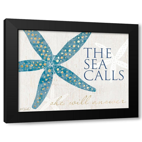 The Sea Calls Black Modern Wood Framed Art Print by Sherrill, Kate