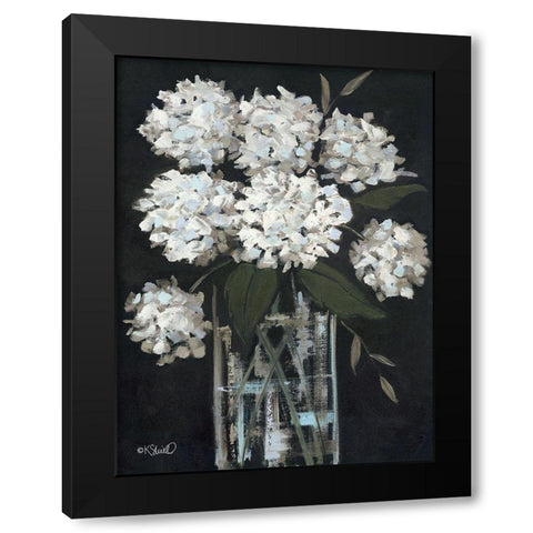 White Hydrangeas I Black Modern Wood Framed Art Print with Double Matting by Sherrill, Kate