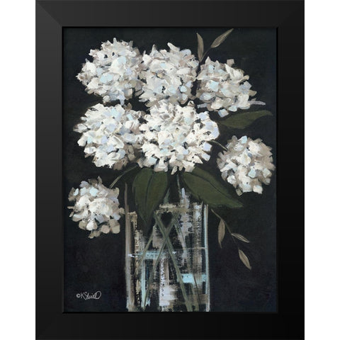 White Hydrangeas I Black Modern Wood Framed Art Print by Sherrill, Kate