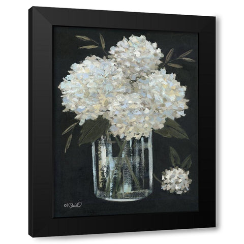 White Hydrangeas II Black Modern Wood Framed Art Print by Sherrill, Kate