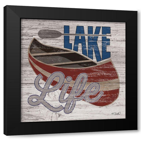 Lafe Life Canoe Black Modern Wood Framed Art Print with Double Matting by Sherrill, Kate