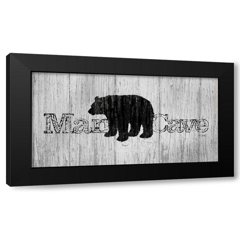 Mancave Bear Black Modern Wood Framed Art Print by Sherrill, Kate