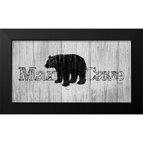 Mancave Bear Black Modern Wood Framed Art Print by Sherrill, Kate