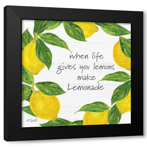 Make Lemonade     Black Modern Wood Framed Art Print by Sherrill, Kate