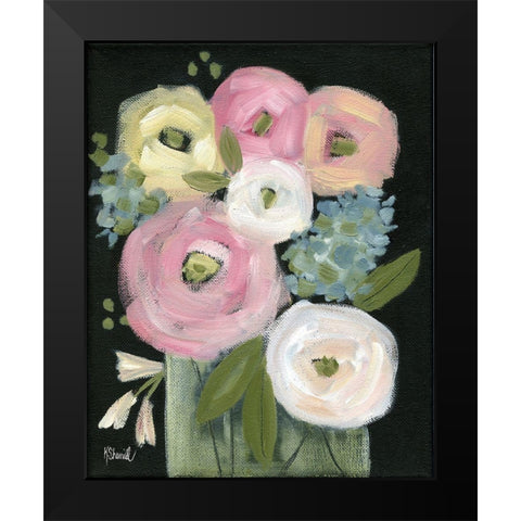 Colorful Blooms Black Modern Wood Framed Art Print by Sherrill, Kate