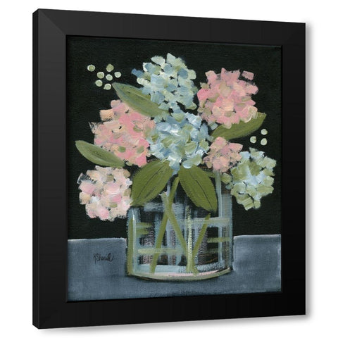 Hydrangea Bouquet Black Modern Wood Framed Art Print by Sherrill, Kate
