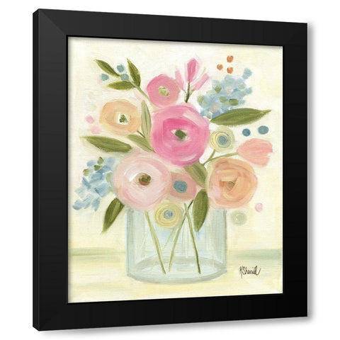 Bright Bouquet Black Modern Wood Framed Art Print by Sherrill, Kate