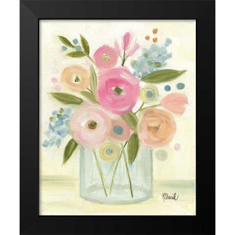 Bright Bouquet Black Modern Wood Framed Art Print by Sherrill, Kate