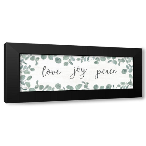 Love-Joy-Peace Eucalyptus Black Modern Wood Framed Art Print by Sherrill, Kate