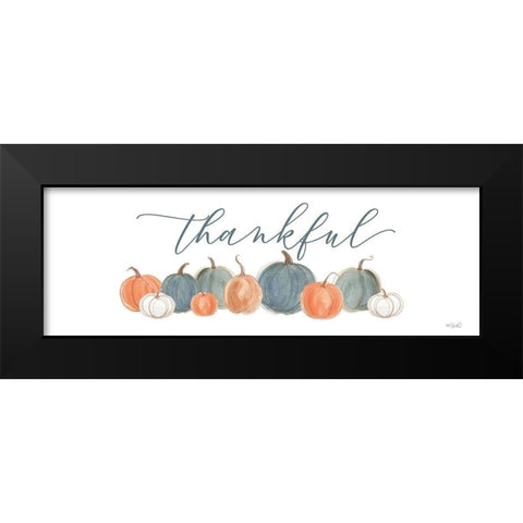 Pumpkins Thankful Black Modern Wood Framed Art Print by Sherrill, Kate