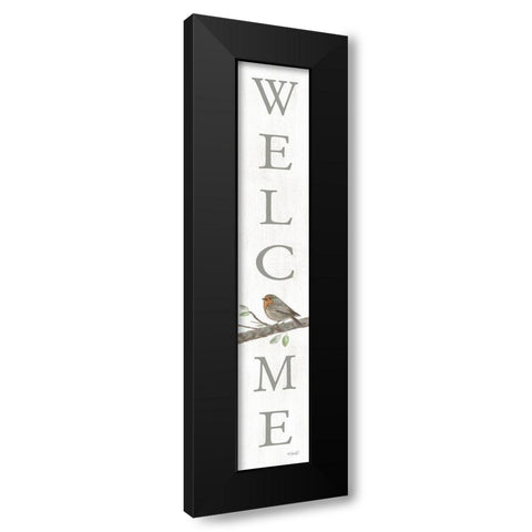 Welcome Bird (white) Black Modern Wood Framed Art Print with Double Matting by Sherrill, Kate