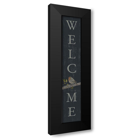 Welcome Bird (black) Black Modern Wood Framed Art Print by Sherrill, Kate