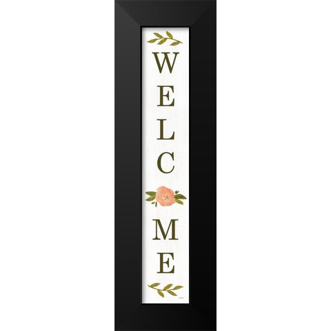 Welcome Floral I (white) Black Modern Wood Framed Art Print by Sherrill, Kate