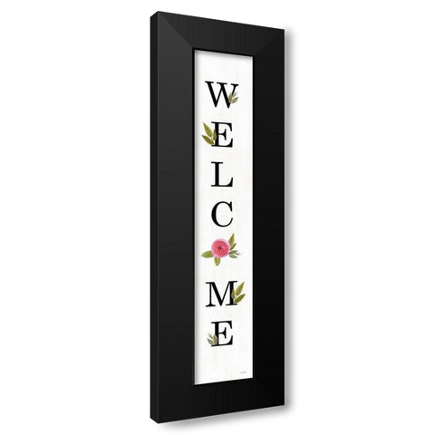 Welcome Floral III Black Modern Wood Framed Art Print by Sherrill, Kate