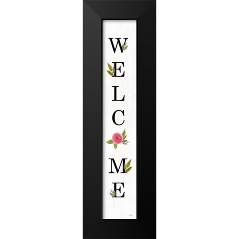 Welcome Floral III Black Modern Wood Framed Art Print by Sherrill, Kate