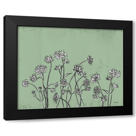 Floral Sketch 1 Black Modern Wood Framed Art Print with Double Matting by Sherrill, Kate