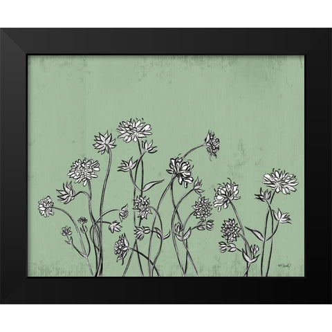 Floral Sketch 1 Black Modern Wood Framed Art Print by Sherrill, Kate