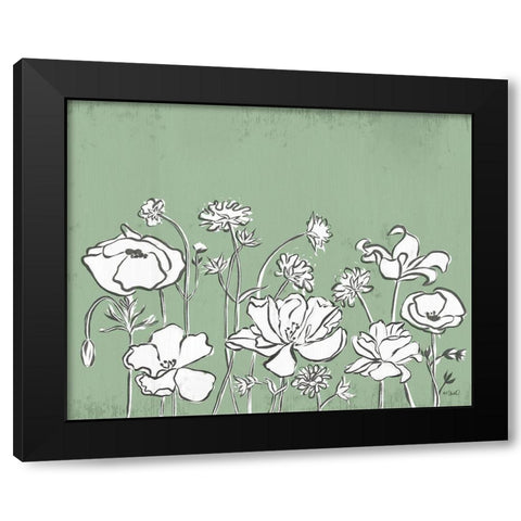 Floral Sketch 2 Black Modern Wood Framed Art Print with Double Matting by Sherrill, Kate