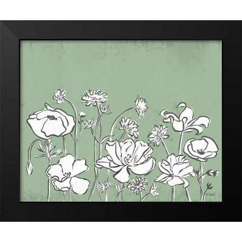 Floral Sketch 2 Black Modern Wood Framed Art Print by Sherrill, Kate