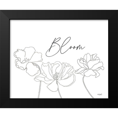 Bloom Sketch Black Modern Wood Framed Art Print by Sherrill, Kate