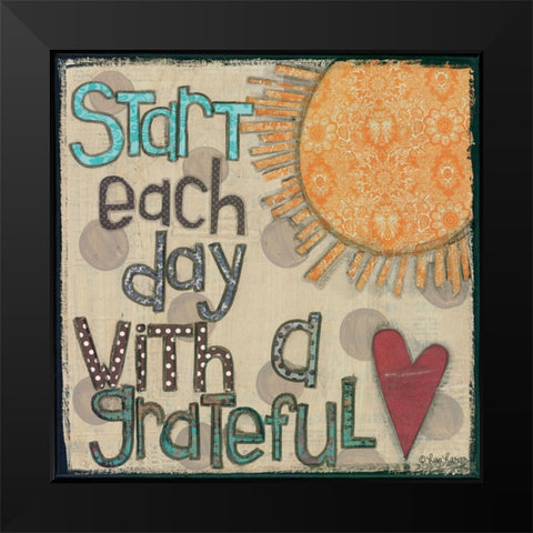 Start Each Day Black Modern Wood Framed Art Print by Larson, Lisa