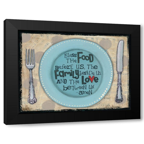 Bless the Food Black Modern Wood Framed Art Print with Double Matting by Larson, Lisa