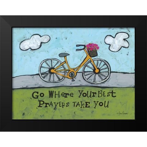 Best Prayers Black Modern Wood Framed Art Print by Larson, Lisa