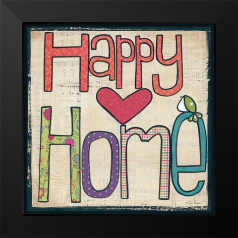 Happy Home Black Modern Wood Framed Art Print by Larson, Lisa