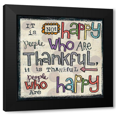 Thankful People Black Modern Wood Framed Art Print with Double Matting by Larson, Lisa