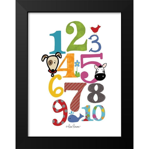 Colorful Numbers Black Modern Wood Framed Art Print by Larson, Lisa