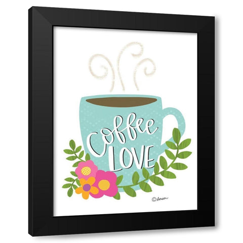 Coffee Love Black Modern Wood Framed Art Print by Larson, Lisa