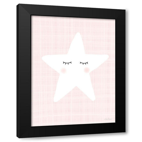 Star on Pink Black Modern Wood Framed Art Print with Double Matting by Larson, Lisa