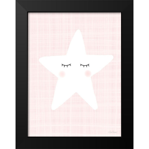 Star on Pink Black Modern Wood Framed Art Print by Larson, Lisa