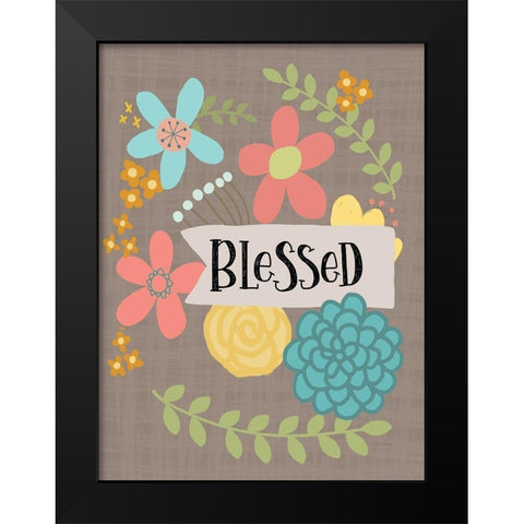 Blessed Black Modern Wood Framed Art Print by Larson, Lisa