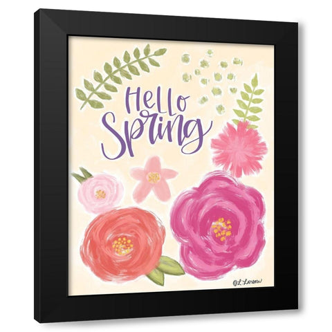 Hello Spring Black Modern Wood Framed Art Print with Double Matting by Larson, Lisa