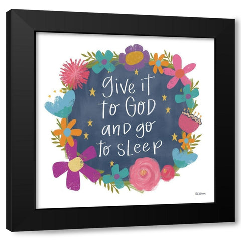 Give It to God Black Modern Wood Framed Art Print with Double Matting by Larson, Lisa