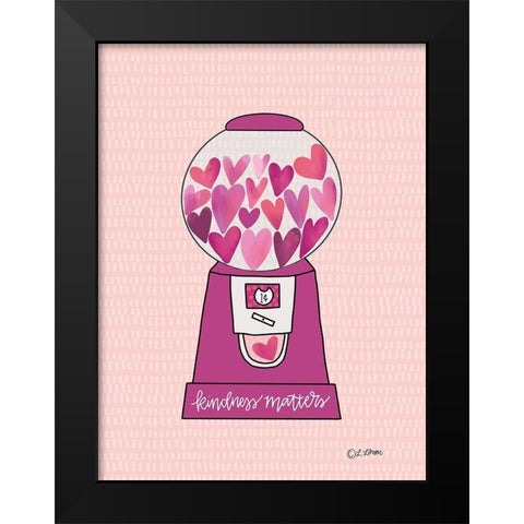 Kindness Matters Black Modern Wood Framed Art Print by Larson, Lisa