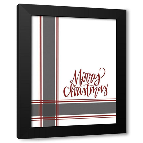 Farmhouse Merry Christmas Black Modern Wood Framed Art Print with Double Matting by Larson, Lisa