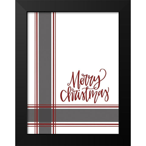 Farmhouse Merry Christmas Black Modern Wood Framed Art Print by Larson, Lisa