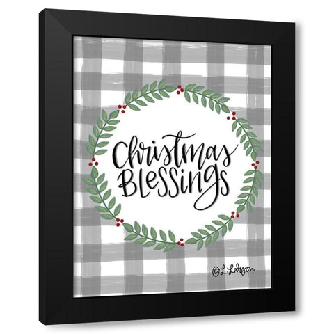 Christmas Blessings Black Modern Wood Framed Art Print by Larson, Lisa